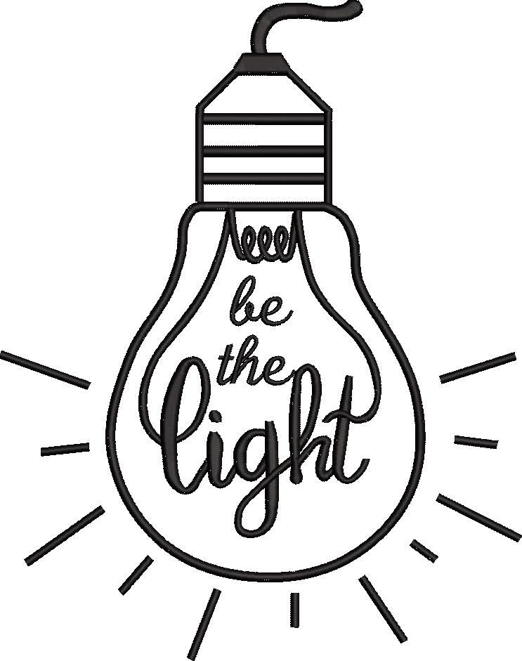 Be The Light Bulb Embroidery Design Be The Light Bulb Embroidery Design