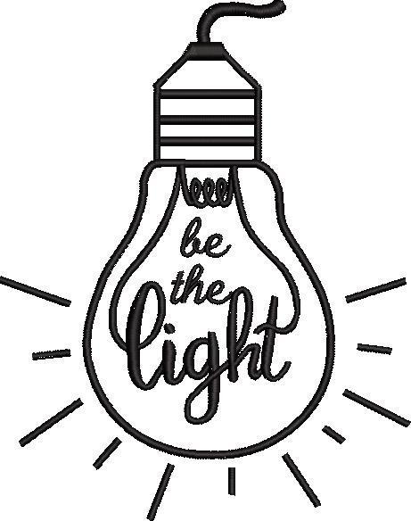 Be The Light Bulb Embroidery Design Be The Light Bulb Embroidery Design