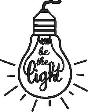 Be The Light Bulb Embroidery Design Be The Light Bulb Embroidery Design