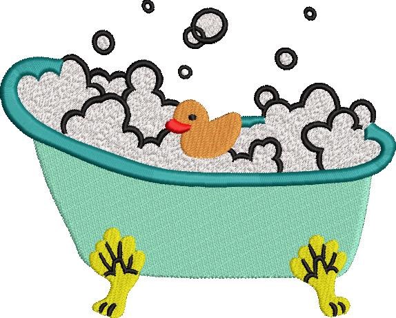 Cute Duck In Bath Tab