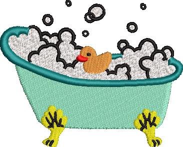 Cute Duck In Bath Tab