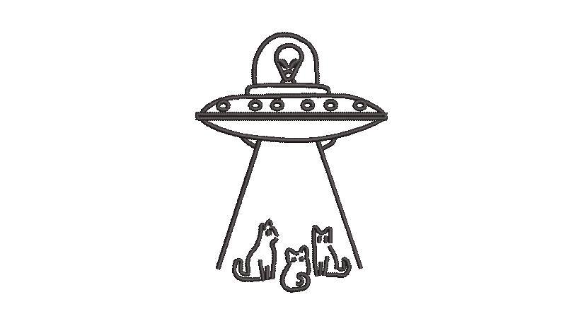 Alien Spaceship Abducting Cats