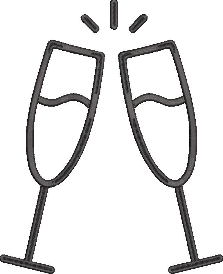 Champagne Glass Embroidery Pattern Champagne Glass Embroidery Pattern