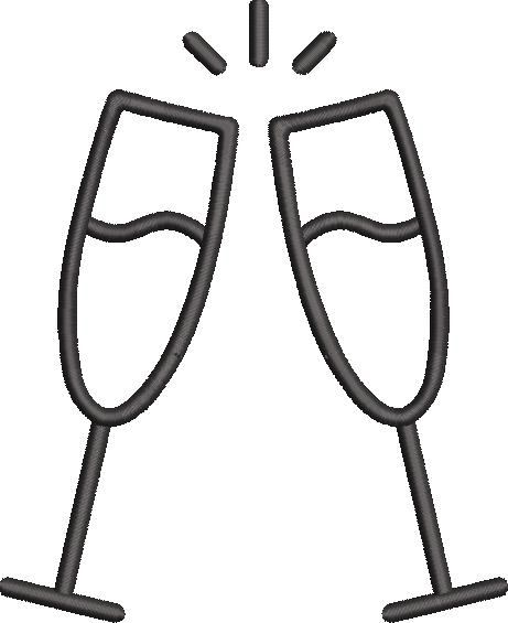 Champagne Glass Embroidery Pattern Champagne Glass Embroidery Pattern