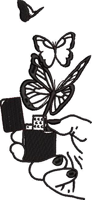 Zippo Butterflies Embroidery Design Zippo Butterflies Embroidery Design