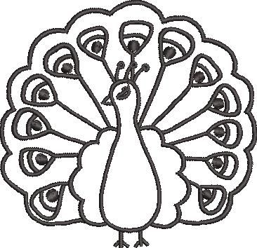 Cute Peacock Embroidery Design