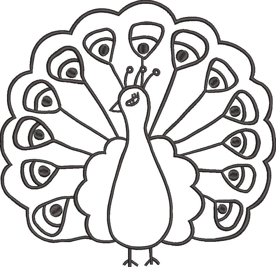 Cute Peacock Embroidery Design