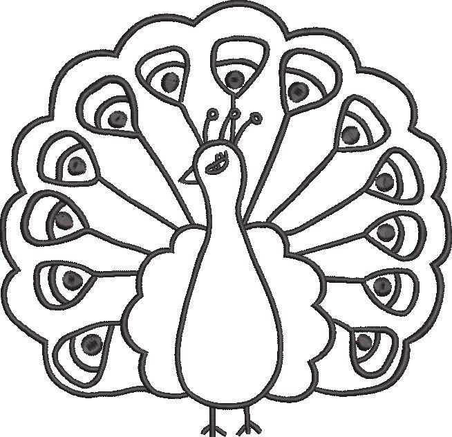 Cute Peacock Embroidery Design