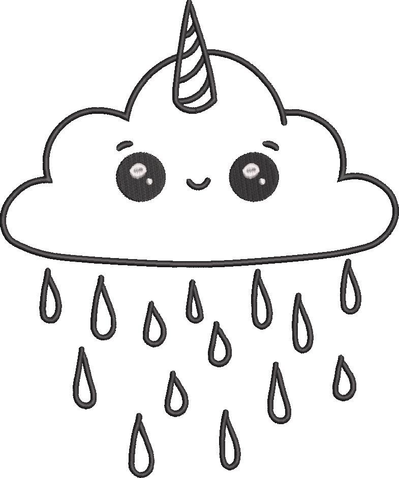 Cute Raining Cloud Embroidery Design Cute Raining Cloud Embroidery Design