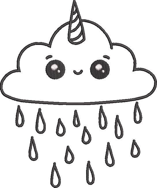 Cute Raining Cloud Embroidery Design Cute Raining Cloud Embroidery Design