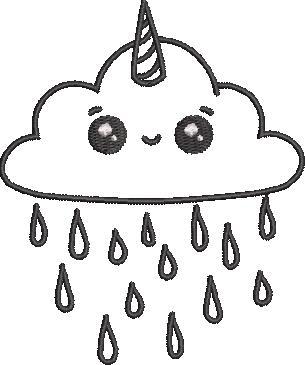 Cute Raining Cloud Embroidery Design Cute Raining Cloud Embroidery Design