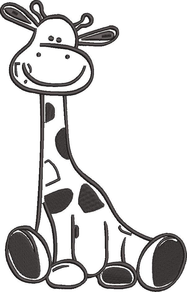 Cute Giraffe Embroidery Design
