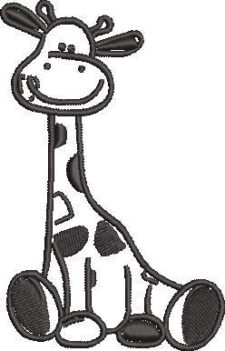 Cute Giraffe Embroidery Design