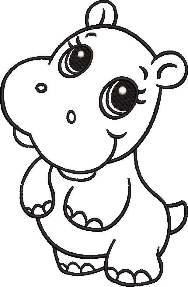 Cute Hippo Embroidery Design Cute Hippo Embroidery Design