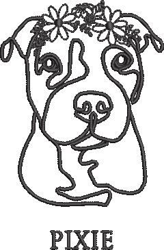 Pixie Dog Embroidery Design Pixie Dog Embroidery Design