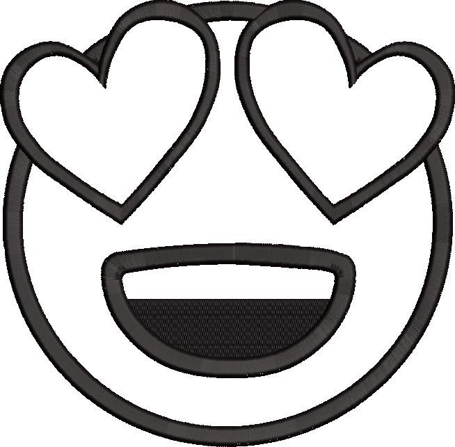 Love Emoji Face Embroidery Design