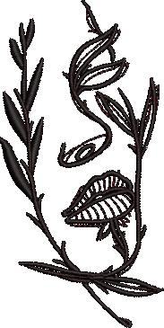 Girl Face By Leaves Embroidery Design Girl Face By Leaves Embroidery Design