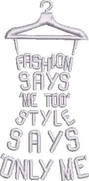 Fashion Says Dress Word Art Embroidery Design