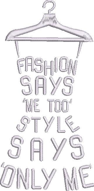 Fashion Says Dress Word Art Embroidery Design