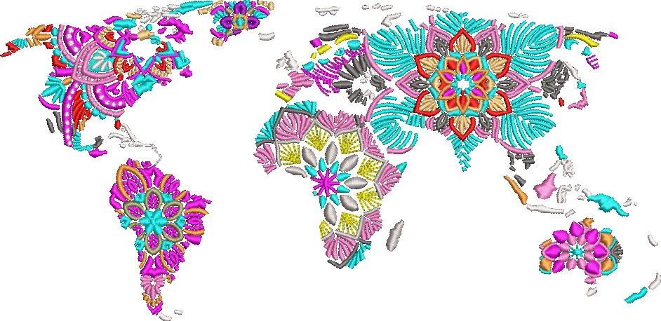 Floral World Map Floral World Map
