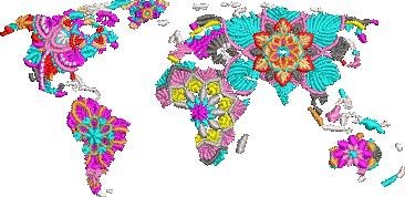 Floral World Map Floral World Map