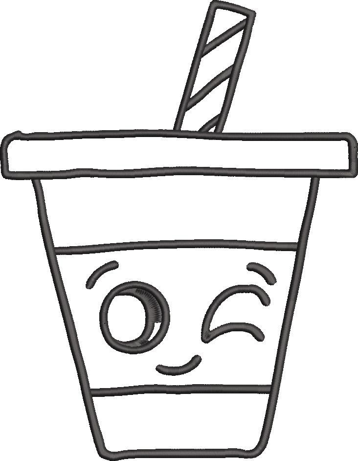 Funny Juice Glass Embroidery Design