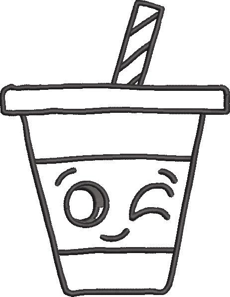 Funny Juice Glass Embroidery Design