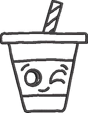Funny Juice Glass Embroidery Design