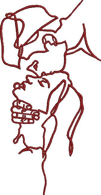 Boy Kissing On Girl's Forehead Embroidery Design