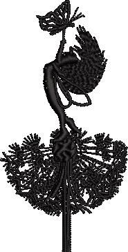 Girl On Dandelion Flower Silhouette Embroidery Design