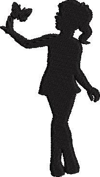Girl With Butterfly Embroidery Design