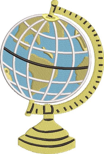 World Globe Embroidery Design