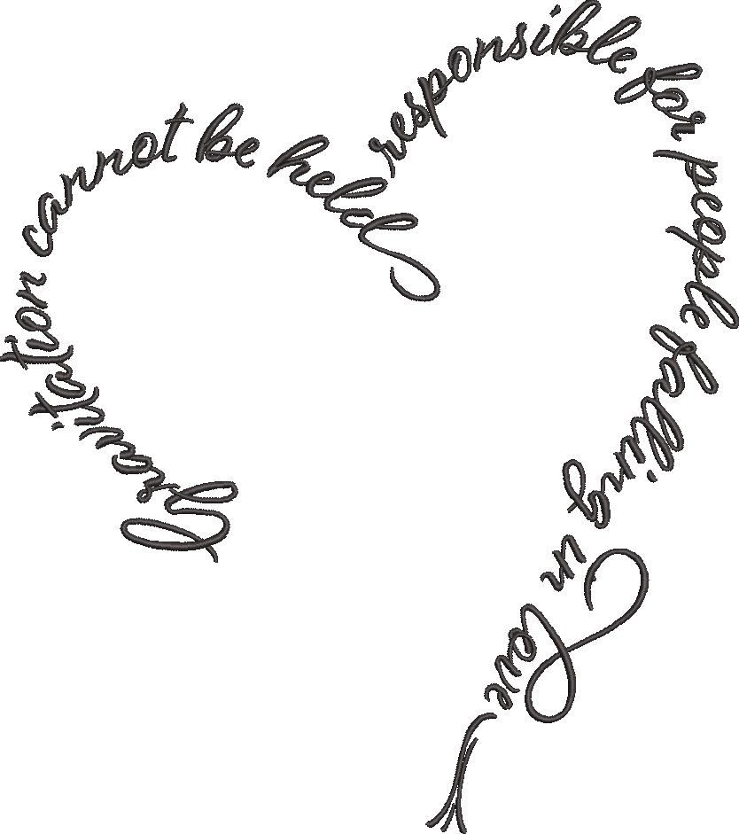 Gravitation Heart Quote Embroidery Design Gravitation Heart Quote Embroidery Design