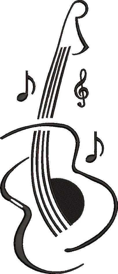 Musical Guitar Embroidery Design Musical Guitar Embroidery Design