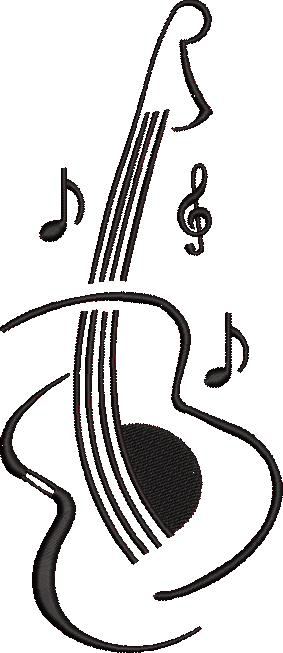 Musical Guitar Embroidery Design Musical Guitar Embroidery Design
