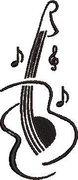 Musical Guitar Embroidery Design Musical Guitar Embroidery Design
