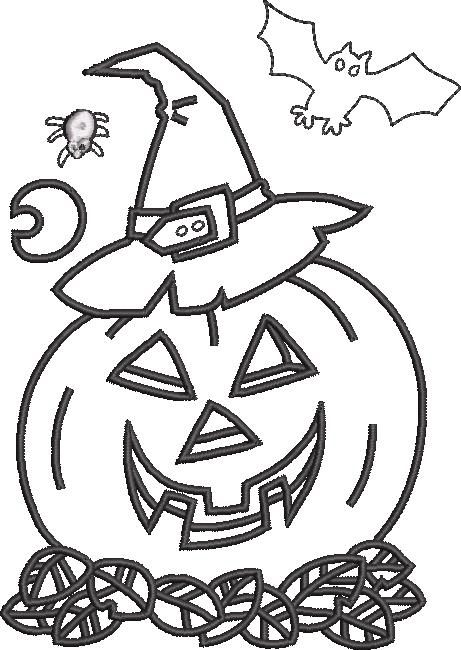 Halloween Jack O Lantern Outline Embroidery Design Halloween Jack O Lantern Outline Embroidery Design