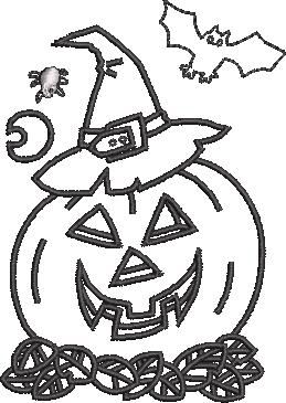 Halloween Jack O Lantern Outline Embroidery Design Halloween Jack O Lantern Outline Embroidery Design