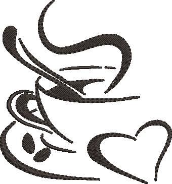 Coffee With Heart Embroidery Design Coffee With Heart Embroidery Design