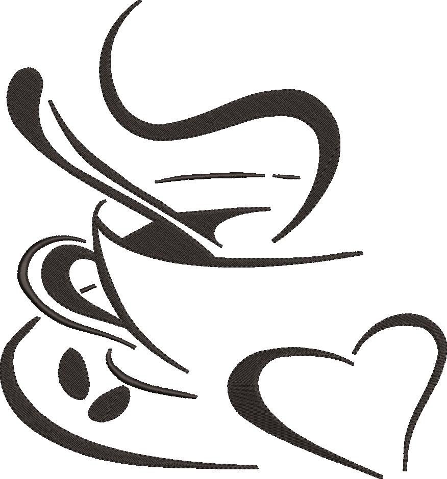 Coffee With Heart Embroidery Design Coffee With Heart Embroidery Design