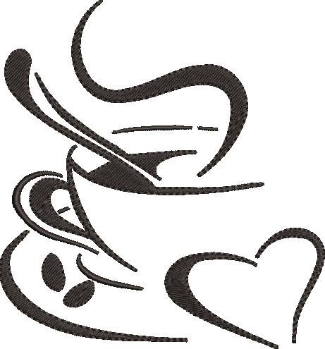 Coffee With Heart Embroidery Design Coffee With Heart Embroidery Design