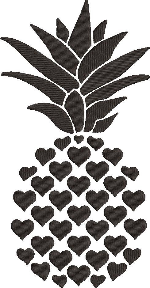 Hearts' Pineapple Embroidery Design Hearts' Pineapple Embroidery Design