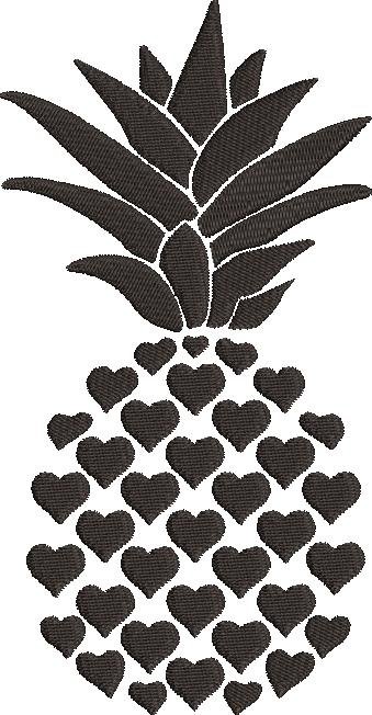 Hearts' Pineapple Embroidery Design Hearts' Pineapple Embroidery Design