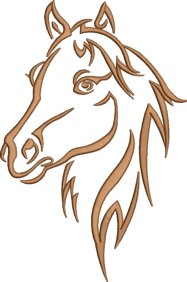 Horse Face Embroidery Design
