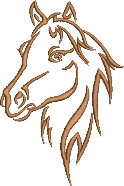 Horse Face Embroidery Design