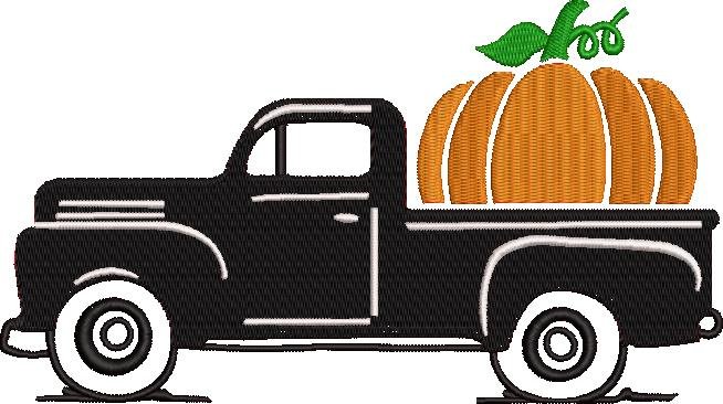 Pumpkin Jeep Embroidery Design