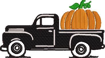 Pumpkin Jeep Embroidery Design