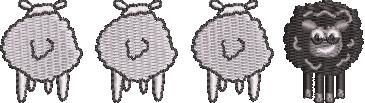 Cute White And Black Sheep Embroidery Design Cute White And Black Sheep Embroidery Design