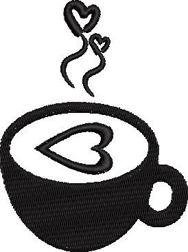Cup Of Coffee With Heart Embroidery Design Cup Of Coffee With Heart Embroidery Design