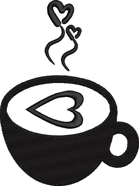 Cup Of Coffee With Heart Embroidery Design Cup Of Coffee With Heart Embroidery Design